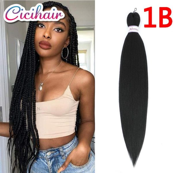 

pre-stretched yaki easy braiding hair professional perm soft synthetic jumbo braids water human ponytails, Black
