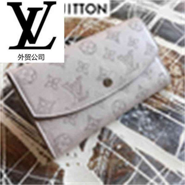

designer luxury xb6j beige embossed long buckle wallet m60143 women real leather long wallet chain wallets compact purse clutches brand even