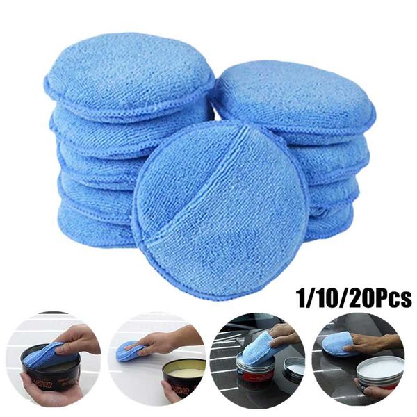 

5-inch car waxing sponge microfiber wax applicator ultra-soft polishing cleaning detailing pads polish