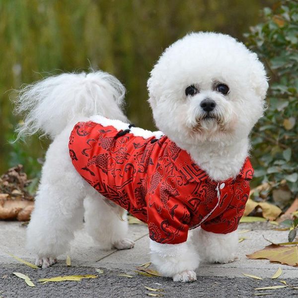 

dog apparel pet cat retro clothes chinese style tang suit auspicious costume year spring festival clothing