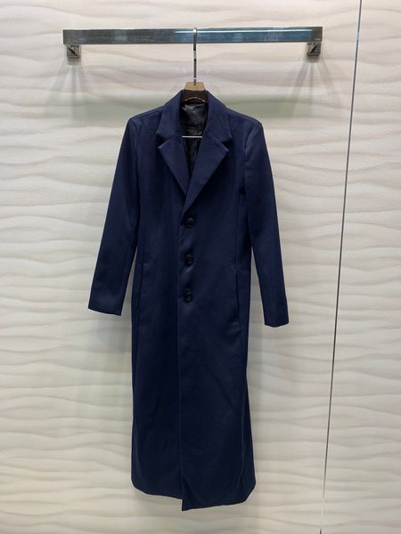 

pointed lapel single breasted slim long coat, Black