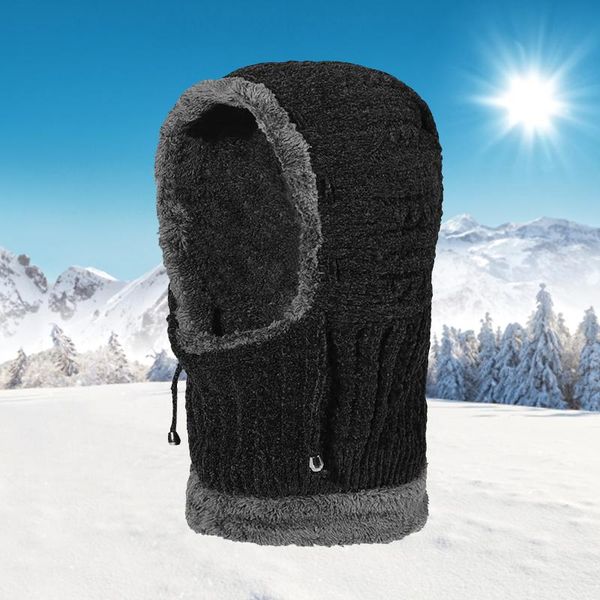 

berets men and women knitted warm hat autumn winter ear protection thickened adjustable one-piece cap unesix outdoor beanies, Blue;gray