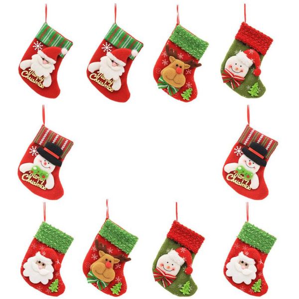 

christmas decorations 1 set 10 pcs stockings tree pendants multipurpose gift bags