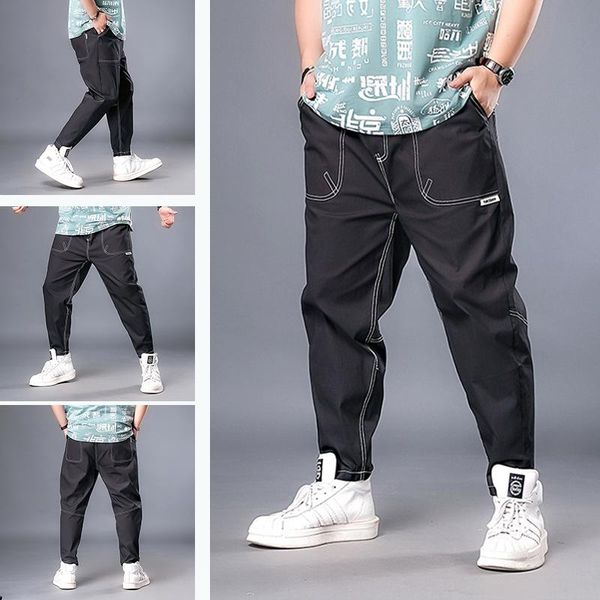 

men's pants jogging casual high-end fashion 2021 summer brand, Black
