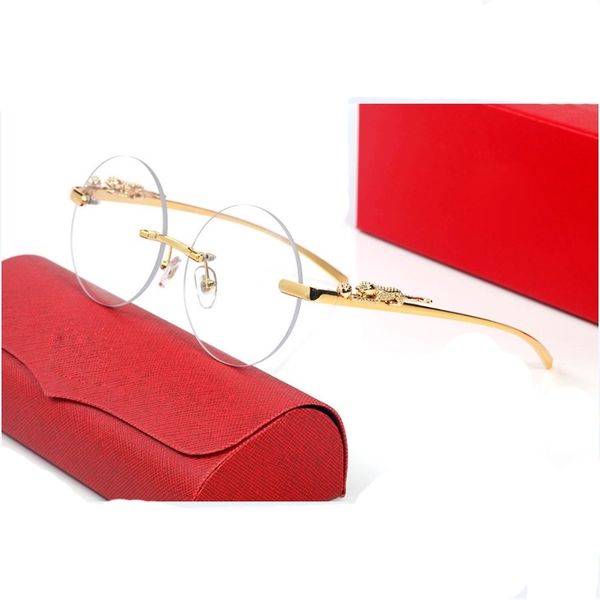 

70% off factory online sale pawes new round glasses frame men sunglasses gold rimless eyeglasses for anti reflective clear lens prescription, White;black