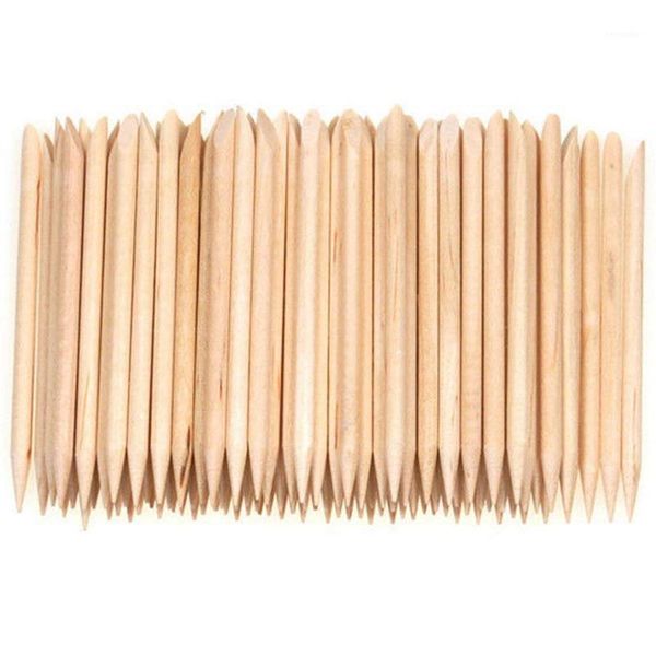 

100pcs nail art design wood stick cuticle pusher remover manicure care1