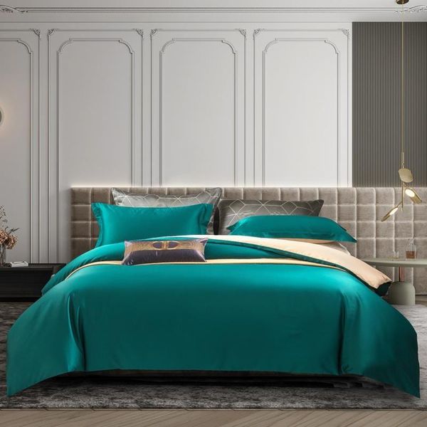 

bedding sets vintage turquoise green gold reversible duvet cover set egyptian cotton full double  king size 4pcs bed sheet