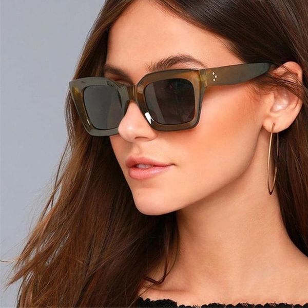 

sunglasses 2021 classic cat eye women vintage oversized gradient sun glasses shades female luxury designer uv400 sunglass, White;black
