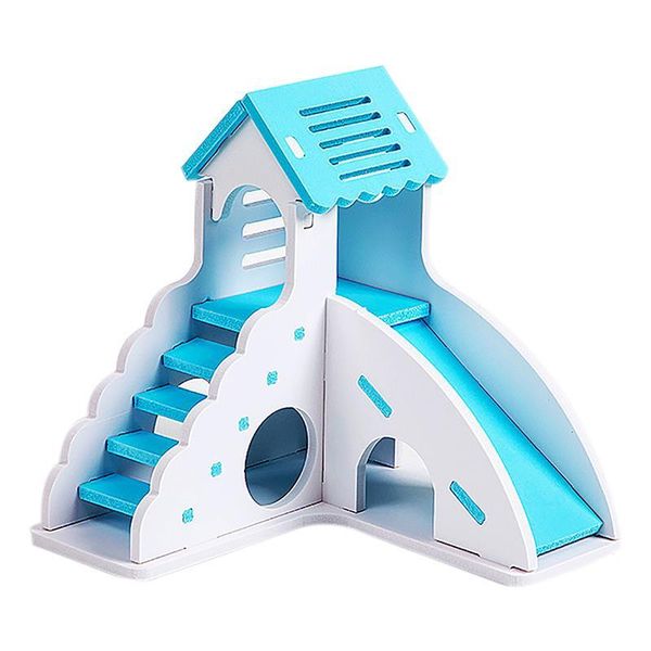 

wood plastic board hamster hideout house non-toxic double layer small pet chinchilla guinea supplies animal