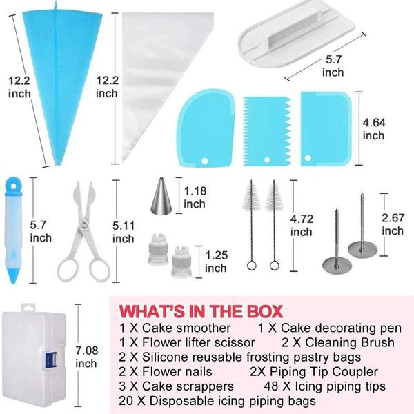 

cake decorating tip sets 82pcs pastry bag confectionery accessories nozzle stainless cream baking tools &