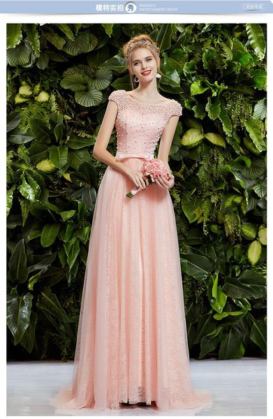 

party dresses formal prom pearls vestido de renda festa longo 2014 pink long lace elegant evening dress, White;black