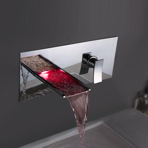 

bathroom sink faucets concealed copper led falls wall tap faucet