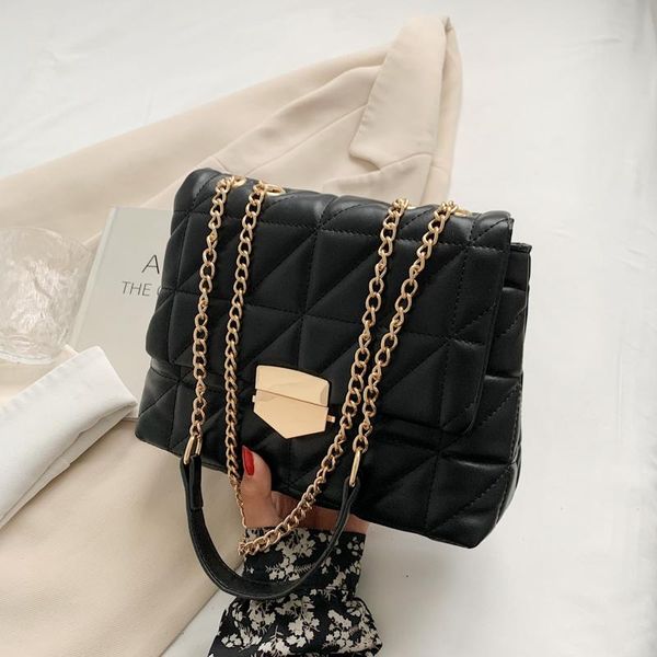

evening bags designer pu leather crossbody shoulder for women 2021 fashion chain solid color small square bag handbags