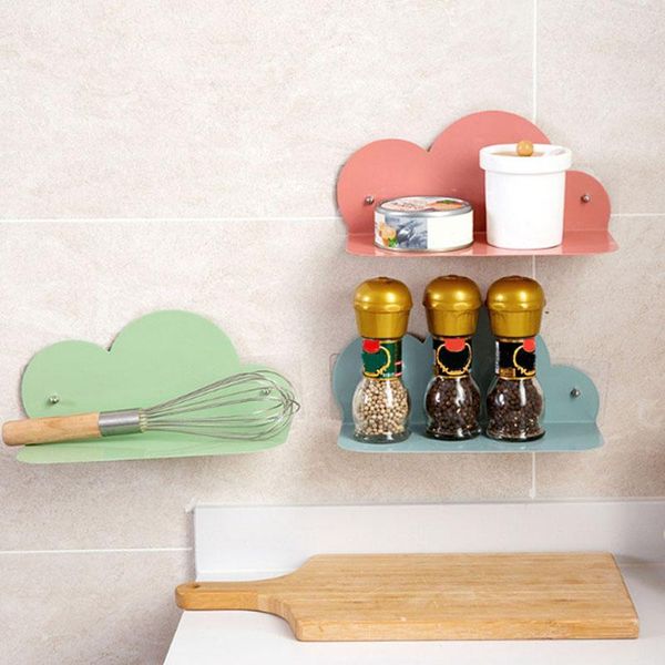

bathroom storage & organization iron art cloud shape wall shelf punching hanger rack living room bedroom decoration strong