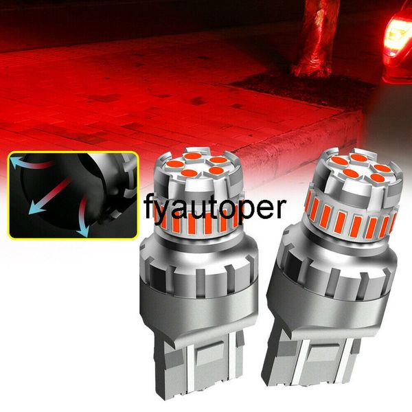 

2pcs t20 7440 7443 red strobe flash blinking brake tail led lights parking bulbs exterior parts universal car tuning accessories