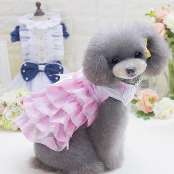 

dog apparel lovely clothes for small dogs dress spring summer puppy lace princess chihuahua wavy pleated