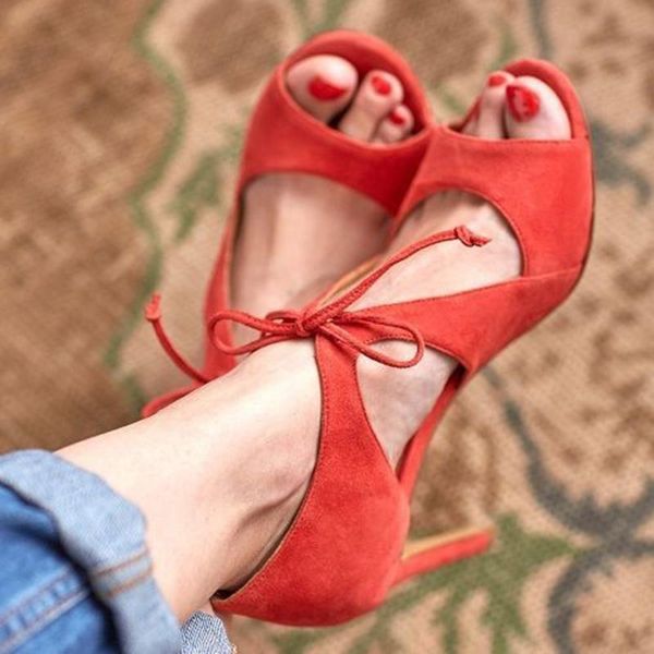 

dress shoes ippeum women summer lace-up ladies high heel sandals on heels size 4-11, Black