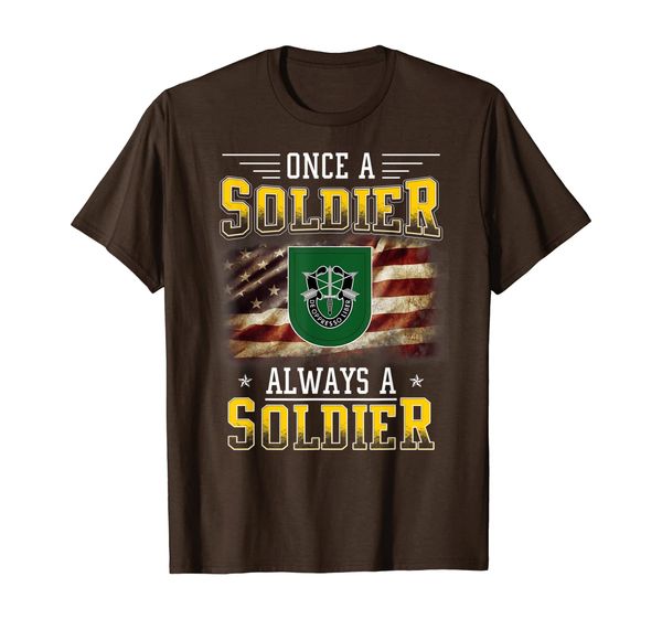 

10th special forces group veteran t-shirt always a soldier, White;black