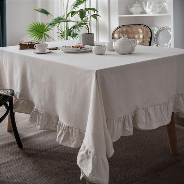 

table cloth washed cotton lace tablecloth solid color el picnic rectangular cover home party dinner tea decor