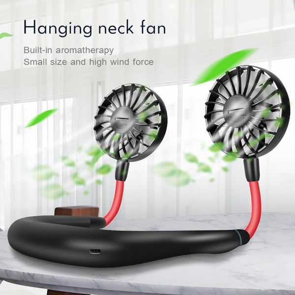 

electric fans mini neck fan usb hands-hanging portable neckband rechargeable sports handheld air cooler sport 40d