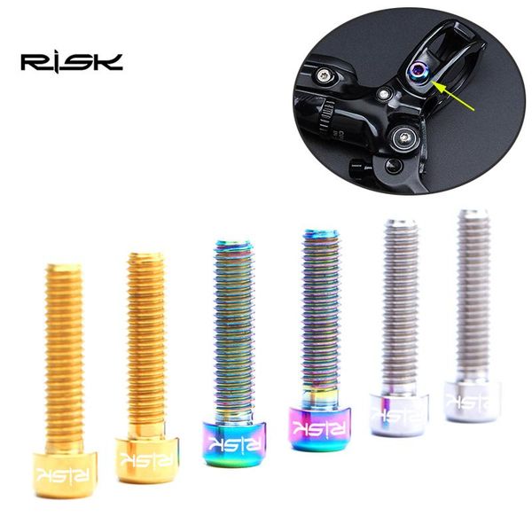 

bike brakes risk 2pcs/lot m5x25mm titanium alloy brake levers fixed screws mountain extended handle clamp ring bolts