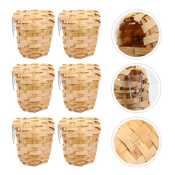 

bird cages 6pcs wild birds resting place handwoven nest winter house with hooks