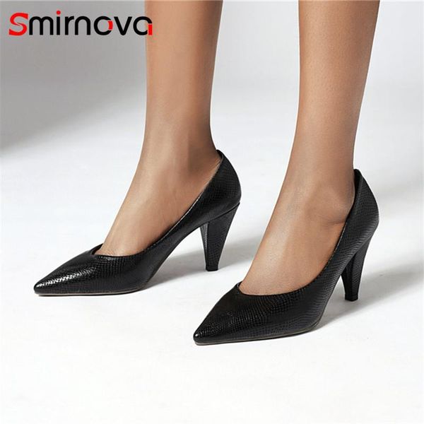 

dress shoes smirnova 2021 fashion style women pumps pointed toe slip on spring summer single ladies party wedding, Black