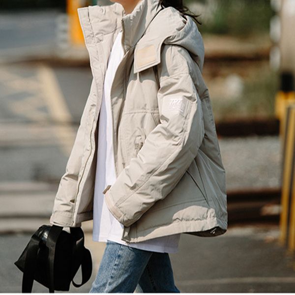

autumn/winter fashion down jacket women's casual hoodie super light parker white duck windbreake, Black