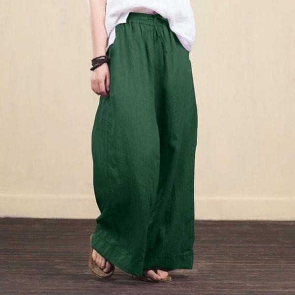 

women's pants & capris wide leg casual cotton and linen loose trousers fashion elegant spring summer, Black;white