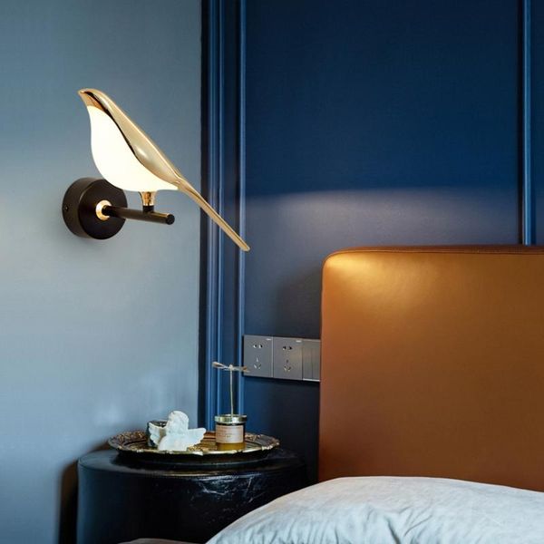 

wall lamp modern led bedroom corridor staircase bedroom, nordic gold-plated luxury decoration device, magpie creative