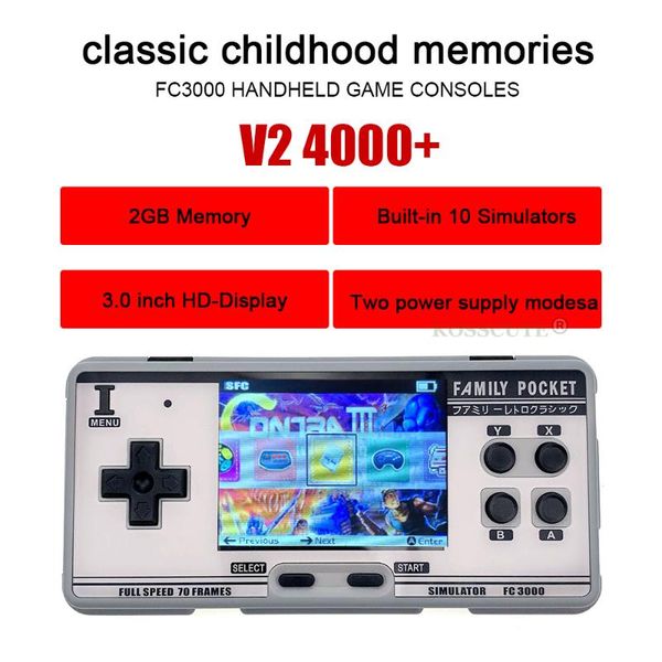 

handheld game console video gaming portable 2g memory simulator fc3000 support 10 formats av out put players