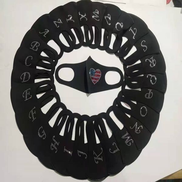 

english 26 letters drill mask ice silk cotton dust-proof personalized fashion