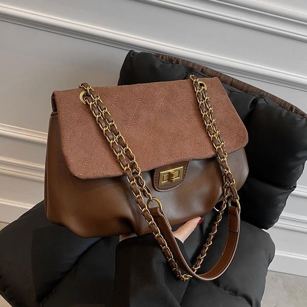 

evening bags luxury winter large suede chain shoulder for women brand designer quilted folds crossbody ladies handbags 2021