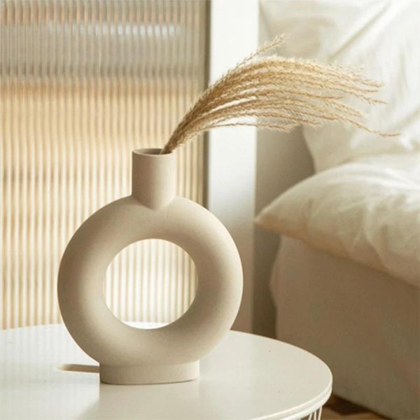 

vases nordic style ceramic vase for home decoration, white vase, craft decoration