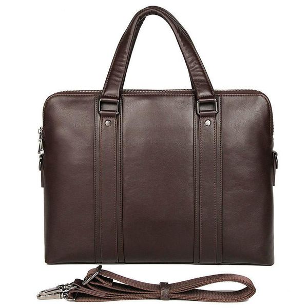 

men's bag genuine leather men briefcase vintage formal 15"lawyer messenger shoulder busines portfolio tote handbag briefcases