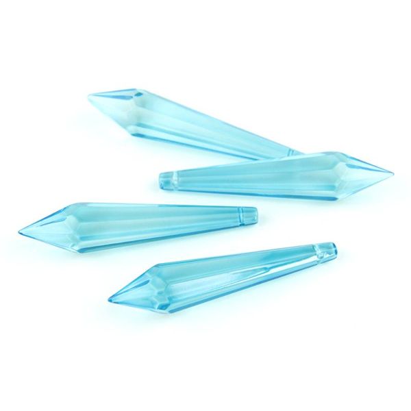 

80mm 25pcs aquamarine crystal glass icicle u-drop pendants for chandelier parts