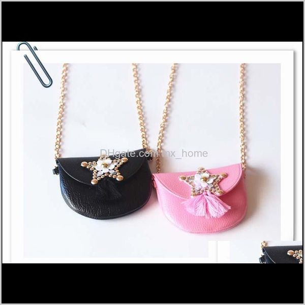 

50pcs arrival fashion baby girls coin kids handbags girl five star patten tassel chain bag wuttj purse whbqk, White