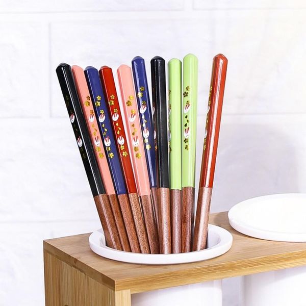 

chopsticks natural reusable bamboo joint tableware gift children cute cartoon wood