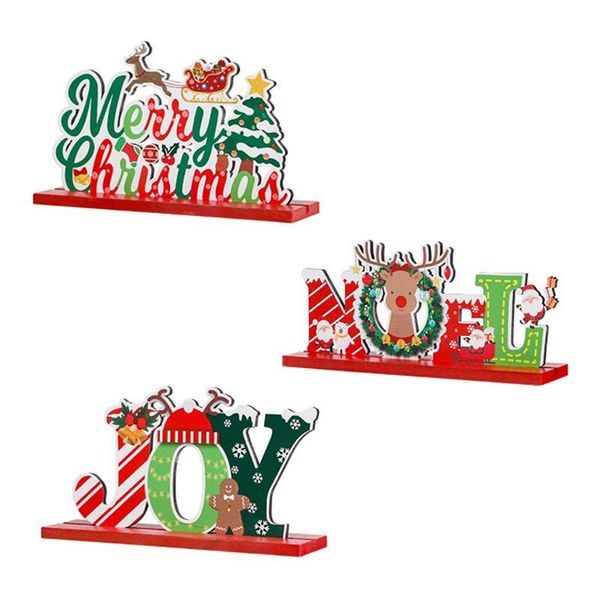 

christmas decorations wooden xmas snow noel letter table ornaments merry