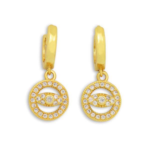 

dangle & chandelier women evil eye earrings hoop jewelry party gift cz crystal zircon fashion round hollow lucky hoops, Silver