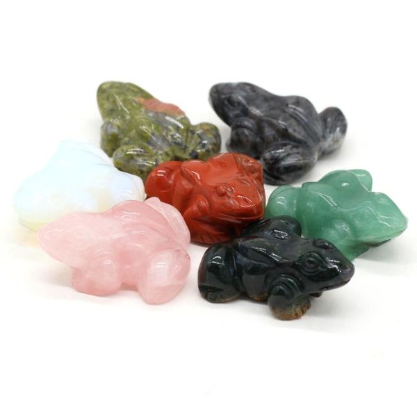 

jewelry pouches, bags natural stone decoration frog-shaped artificial ornament lucky gift bed-room garden office desk small ornaments, Pink;blue