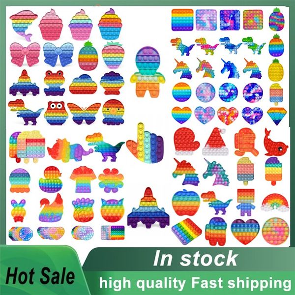 

the new push bubble fidget toys rainbow sensory anti stress autism special needs for officers workers stress reliever