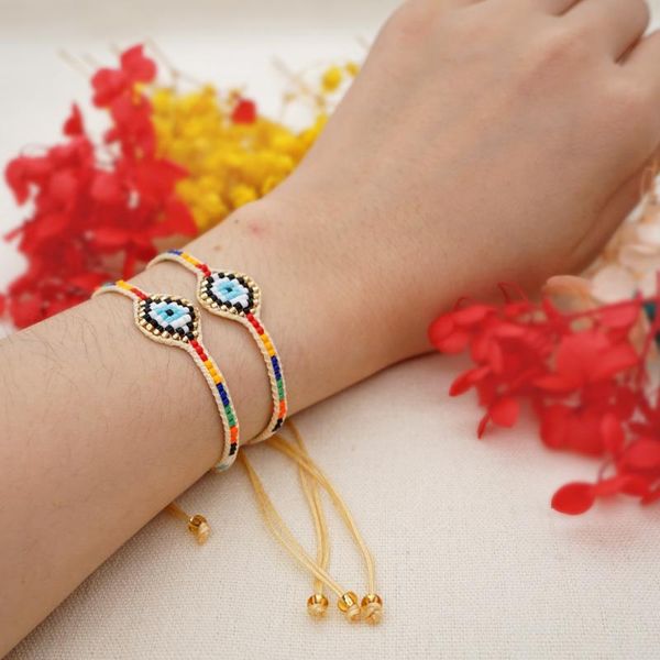 

charm bracelets go2boho miyuki rainbow gift for girl turkish evil eye bracelet women jewelry boho pulseras handmade jewellery, Golden;silver