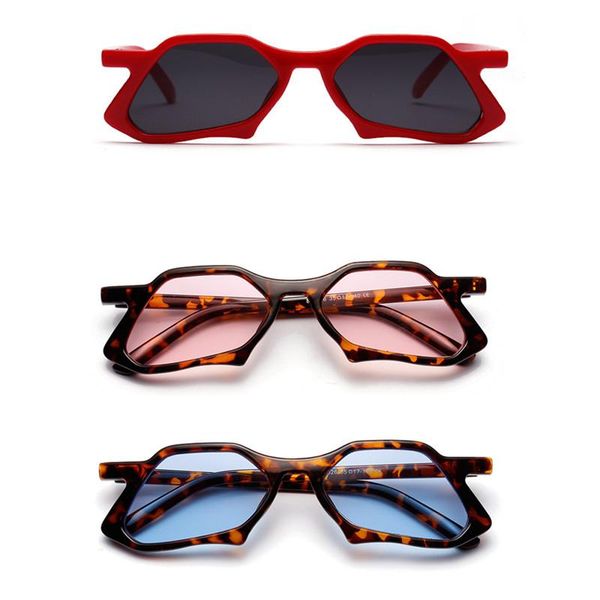 

sunglasses 2021 women glasses polygon rhombus vintage sunglass men designer gradient lens eyewear, White;black