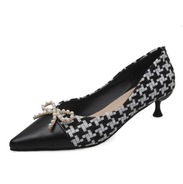 

sandals 2021 spring high-heeled ahoes women's shallow mouth bow pointed high heels thin women pumps shoes footwear tfmf, Black