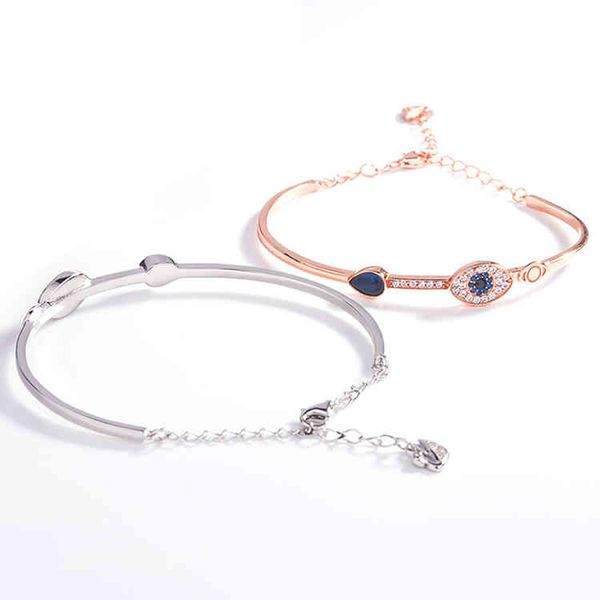 

s925 sterling sier devil's eye bracelet lady's blue eye bracelet, Golden;silver
