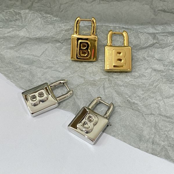 

style temperament letter earrings female cool style simple fashionable metal earrings, Golden