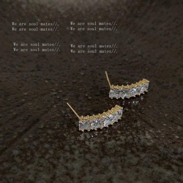 

stud simple fashion 14k gold plated small micro zircon earrings for women elegant french style earring handmade jewelry 2021, Golden;silver