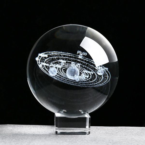 

novelty items 60mm 3d solar system crystal ball miniature laser engraved planet model sphere gift for astrophile home decor ornament