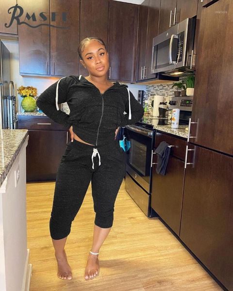 

european and american women with long sleeves cap neck fashion sports leisure two-piece female set women's tracksuits, Gray
